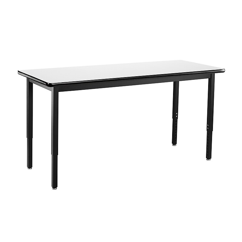 NPS HD Series Height Adjustable Heavy Duty Steel Table, 30" x 72", Black Frame/Whiteboard Top (HDT3-3072W) image 1