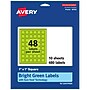 Avery Laser/Inkjet Multipurpose Square Labels, 1" x 1", Bright Green, 480/Pack (94103)~#|#~7D9DD997-09E4-4207-BE60466DE098B3BF_sc7