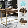 Martha Stewart Ollie 47"W Home Office Desk with 3 Drawers, Walnut/Polished Brass (ZGZP028BRGLD)~#|#~7D9DF734-F4C4-47F7-A90073ABF56C5E61_sc7