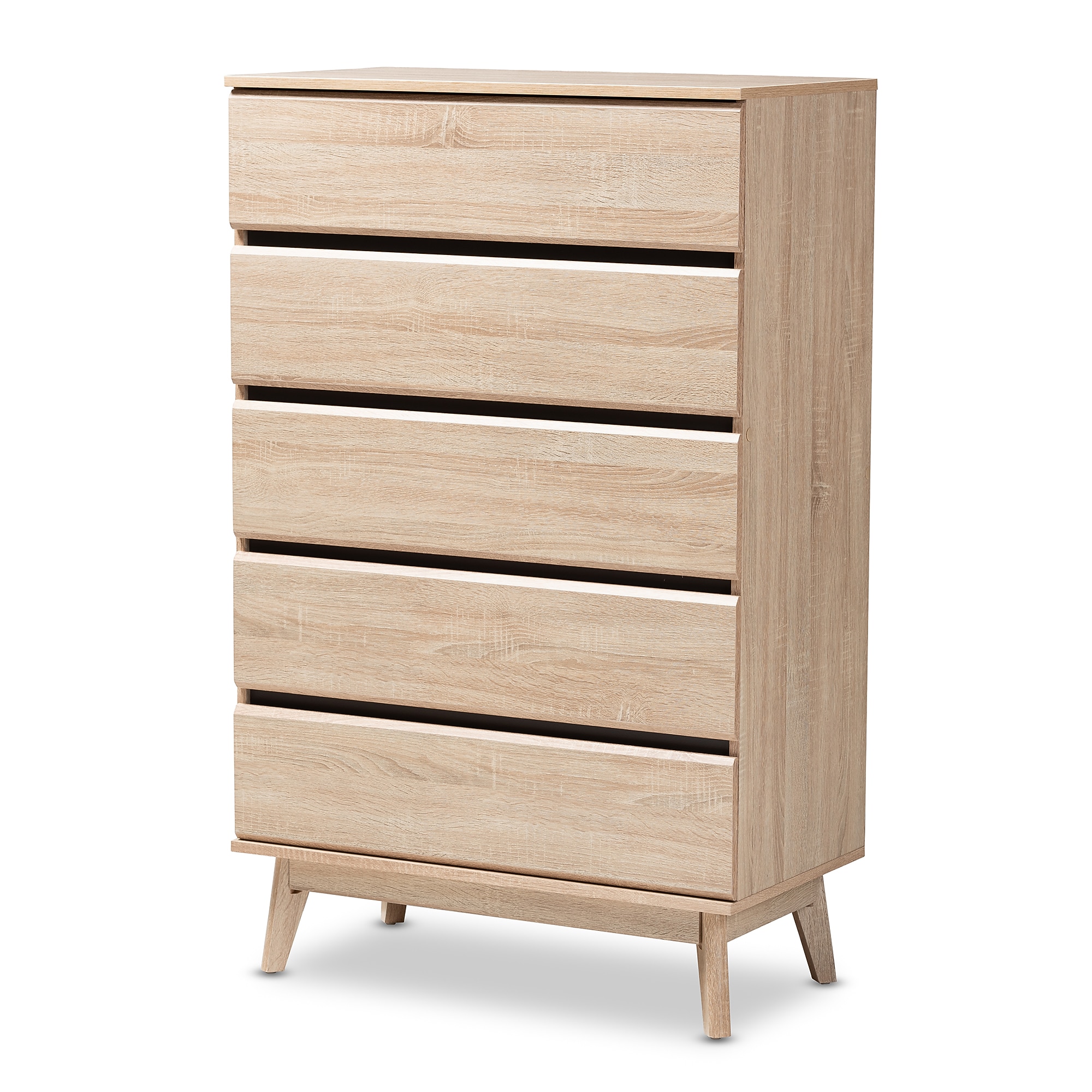 Baxton Studio Miren 50″H Chest, 5-Drawers, Oak Brown/Dark Grey (148-8255-HiT) Sansujyuku sansujyuku.com