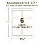Avery EcoFriendly Laser/Inkjet Rectangle Multipurpose Labels, 3" x 3-3/4", White, 600/Box (94248)~#|#~7DA71397-1342-447E-80DA9ABFE8BB6CCE_sc7