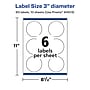 Avery Laser/Inkjet Round Multipurpose Labels, 3" Dia, 60 Labels/Pack (94513)~#|#~7DAB1F5C-8D31-4FFC-B4F1500F7A8194C5_sc7