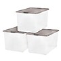 Iris 144 Quart Storage Container with Lid, Plastic, Gray, 3/Pack (500254)~#|#~7DAB2359-AD92-457C-B222268A3BB9FC91_sc7