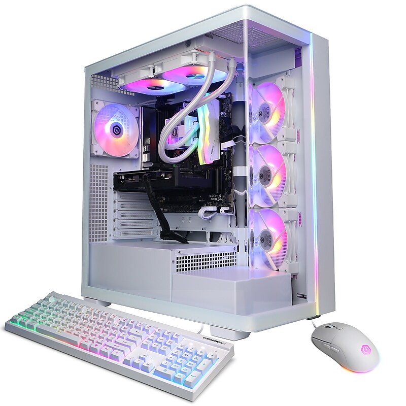 CyberPowerPC Gaming Desktop Computer, AMD Ryzen 7 8700F, Radeon RX 9060 XT 16GB, 32GB RAM, 2TB SSD, Windows 11 Home image 1