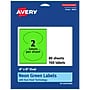 Avery Oval Multipurpose Labels, 4" x 6", Neon Green, 160/Box (94057)~#|#~7DC4FCC1-DC9D-498F-BBB7068F268B351C_sc7