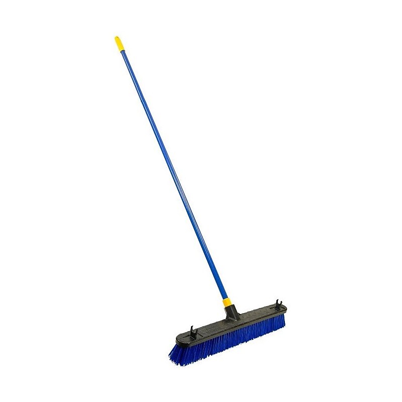 Quickie Bulldozer 24" Polypropylene Bristle Push Broom, Blue (599) image 1