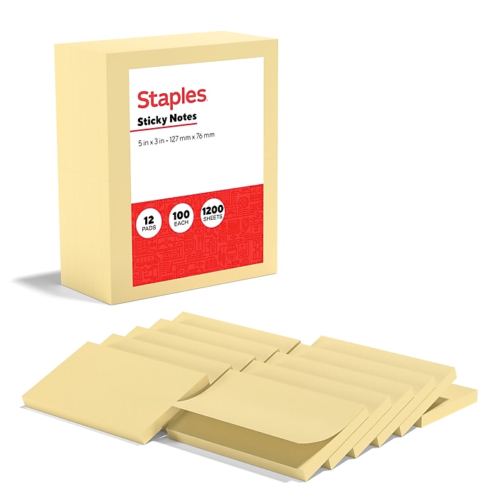 Staples Recycled Sticky Notes, 3
