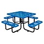 Global Industrial 46" Square Outdoor Steel Picnic Table, Expanded Metal, Blue (277151BL)~#|#~7DDB1F30-015E-429E-8935336F11EC3533_sc7