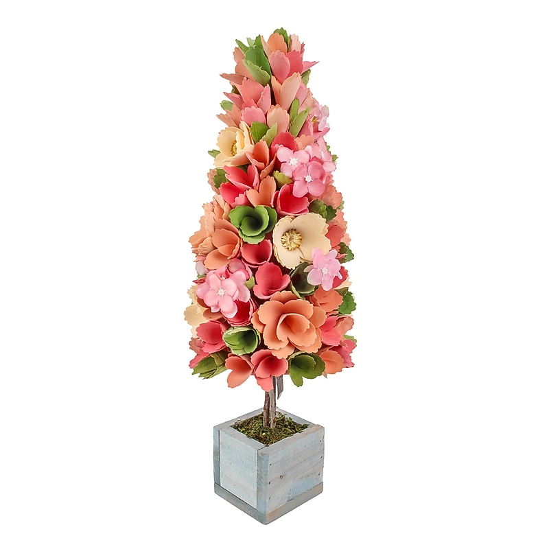 National Tree Company 19" Pastel Colors Spring Floral Cone Tree (EG79-19B0109-1) image 1