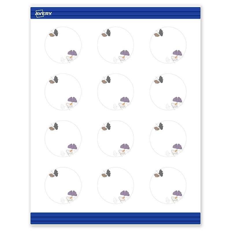 Avery Floral Design Matte Blank Card, White, 120/Pack (S00-F4A) image 1