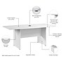 Bush Business Furniture 72W x 36D Boat Shaped Conference Table with Wood Base, White (99TB7236WH)~#|#~7DF57E91-940C-4F39-BCABB7B37D9FECEE_sc7