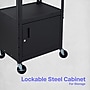 Luxor LEADER 3-Shelf Adjustable Media Utility Cart with Locking Cabinet, Black (AVJ42C)~#|#~7DFAD30F-C481-4DAC-94DE6D5E51D48544_sc7