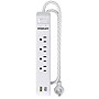 STANLEY SurgeMax 4-Outlet Surge Protector Power Strip with 2-USB Ports & Braided Fabric Cord, 6-ft., 600 Joules, White (33253)~#|#~7DFBE923-52C0-4E9D-BC131E32D7F5F490_sc7