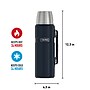 Thermos King Stainless Steel Vacuum Insulated Beverage Bottle, 40 oz., Midnight Blue (EASK2010MDB4)~#|#~7DFD10D1-1408-42C7-9CA37BA03EDA53BF_sc7