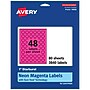 Avery Starburst Laser/Inkjet Multipurpose Labels, 1", Neon Magenta (3840/Box)~#|#~7E008B09-DF4A-49F8-8378EC3B8E0367EB_sc7