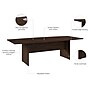 Bush Business Furniture 96W x 42D Boat Shaped Conference Table with Wood Base, Black Walnut (99TB9642BWK)~#|#~7E029AD3-DE3F-4C73-95DEBD0C8C313A7D_sc7