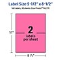 Avery Laser/Inkjet Rectangle Multipurpose Labels, 5.5" x 8.5", Bright Pink, 160/Box (94229)~#|#~7E04E094-48C1-41A6-9ED0112B53536488_sc7