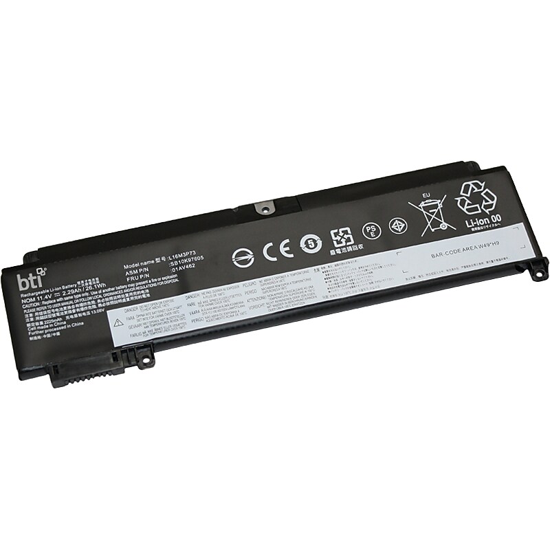 Battery Technology Li-Ion Replacement Battery for Lenovo ThinkPad Laptops, 2290mAh (01AV462-BTI) image 1