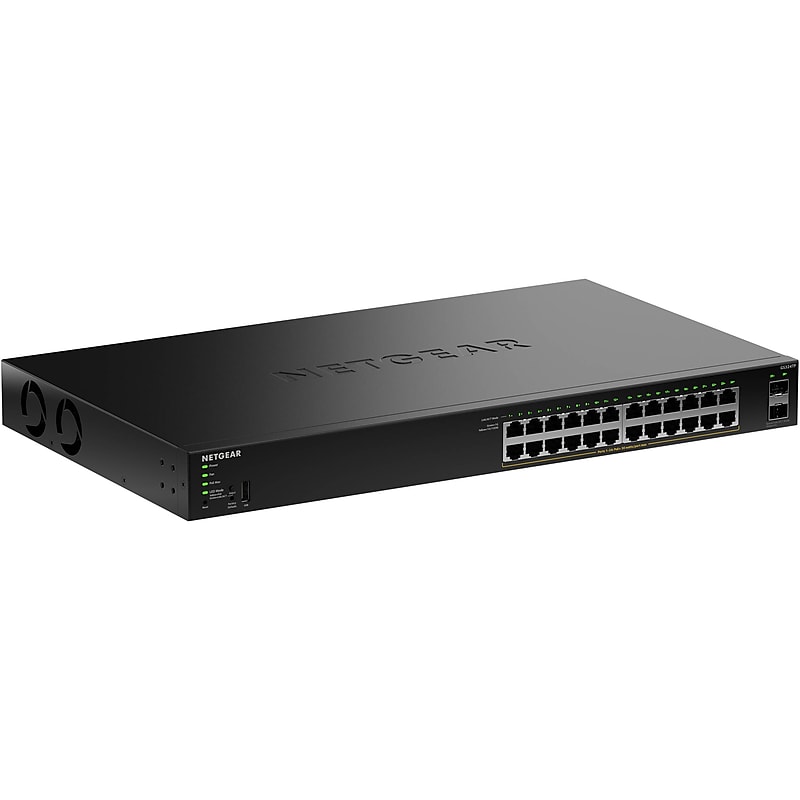 Netgear S350 Series 24-Port Gigabit PoE Smart Switch, 1000Mbps, Black (GS324TP-200NAS) image 1