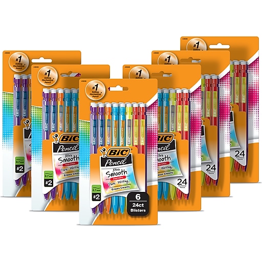 BIC XtraSmooth Bright Edition Mechanical Pencils, 0.7mm, 2 Medium
