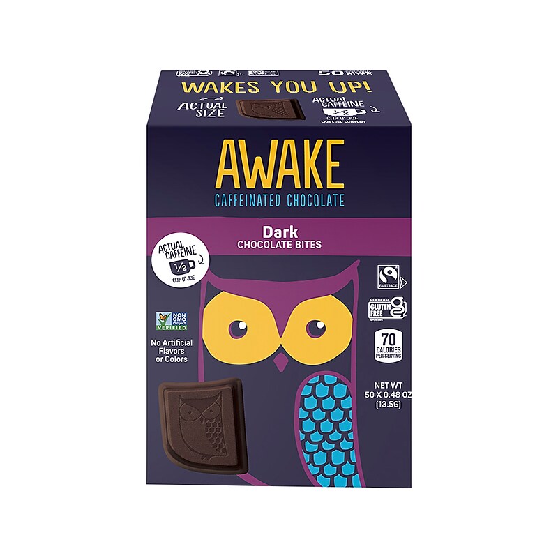 Awake Vegan Dark Chocolate Bites, 24 oz., 50 Bites/Box (00458U) image 1
