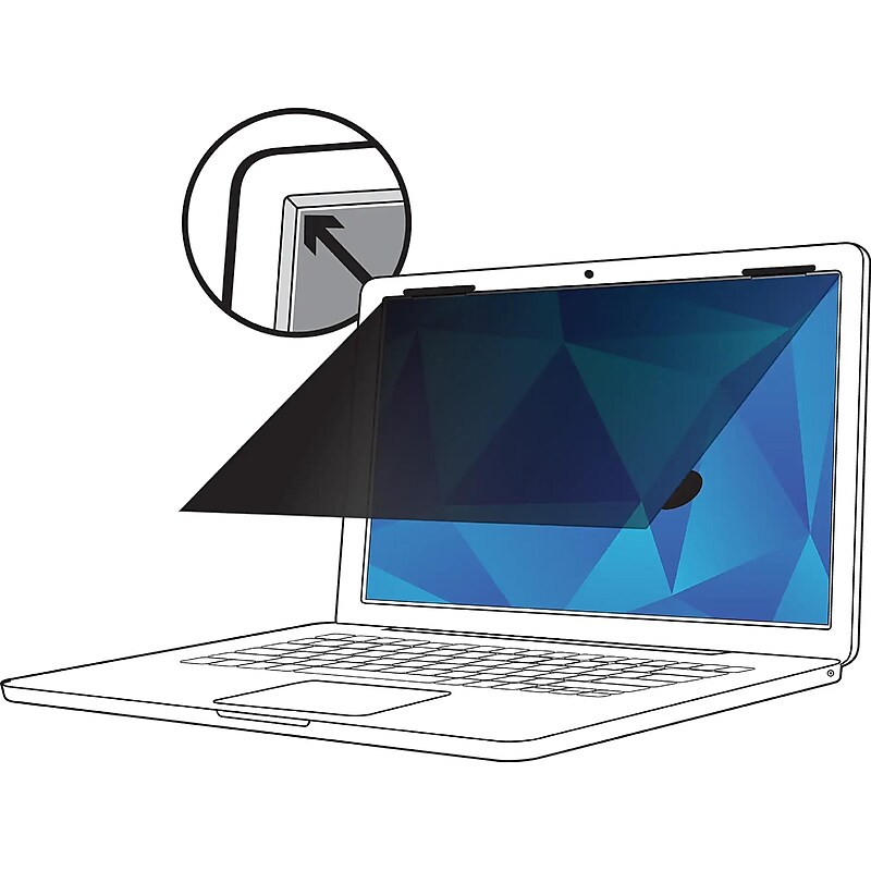 3M Privacy Filter for 15.6" Widescreen Laptop with COMPLY Attachment System, 16:9 Aspect Ratio (PF156W9B) image 1