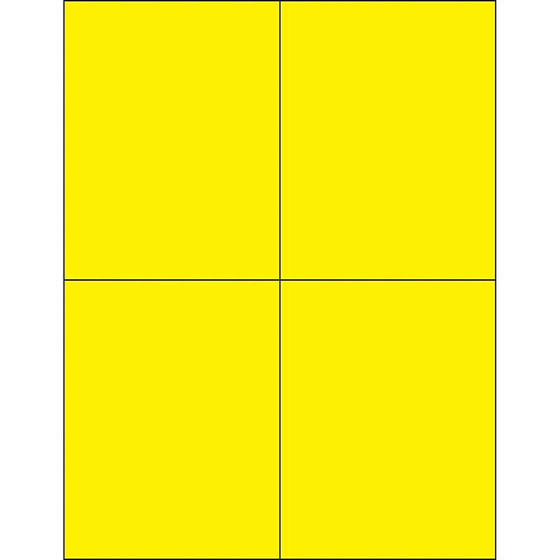Tape Logic Rectangle Laser Labels, 4 1/4" x 5 1/2", Fluorescent Yellow, 400/Case (LL183YE) image 1