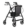 Dynarex DynaGo Quad 6, Aluminum Rollator, Black (10201BK)~#|#~7E1F6DBE-FCBA-4BEE-9AE376BAF1D1A3EE_sc7