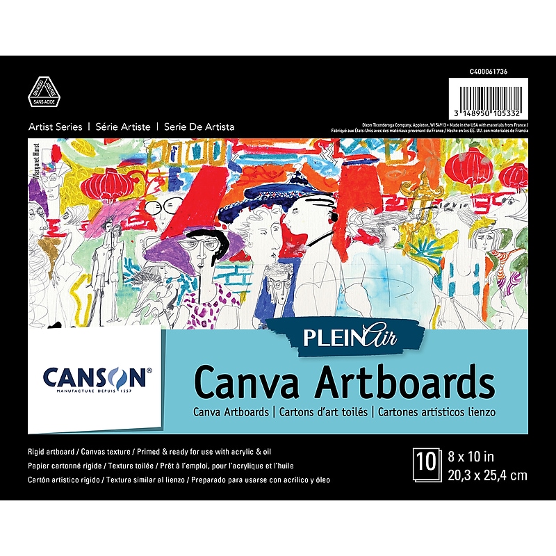 Canson Artist Series Canva Plein Air White Art Boards, 8" x 10", (MCXC400061736) image 1
