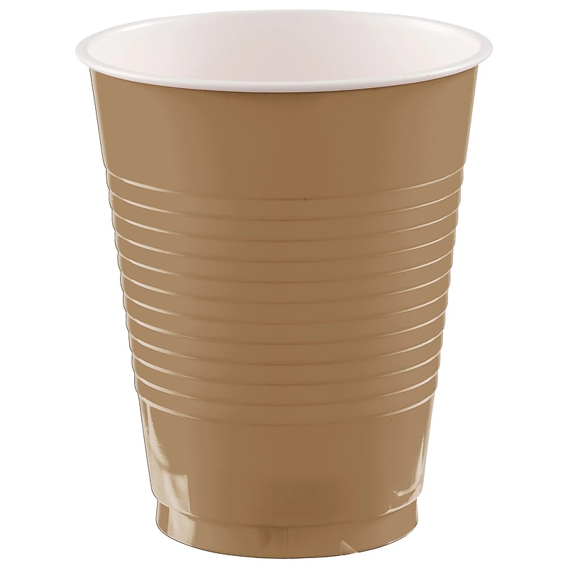 Party City Plastic Cup, 18 oz., Taupe, 50 Cups/Pack (AM431754-162-NS) image 1