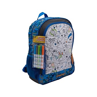 Crayola Color-Your-Own Oceanfront Backpack, Blue/Black (B23CL56806-ST)