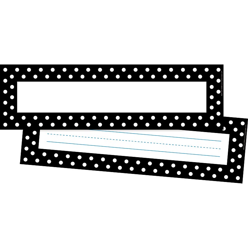 Barker Creek Black & White Dots School Name Plates, 12" x 3.5", 36/Pack (LL1405) image 1