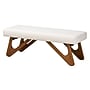 Baxton Studio Rika Fabric Bench, White/Walnut Brown (228-12922-HiT)~#|#~7E40105A-BEF8-4104-B4ACF61261CCA7D5_sc7