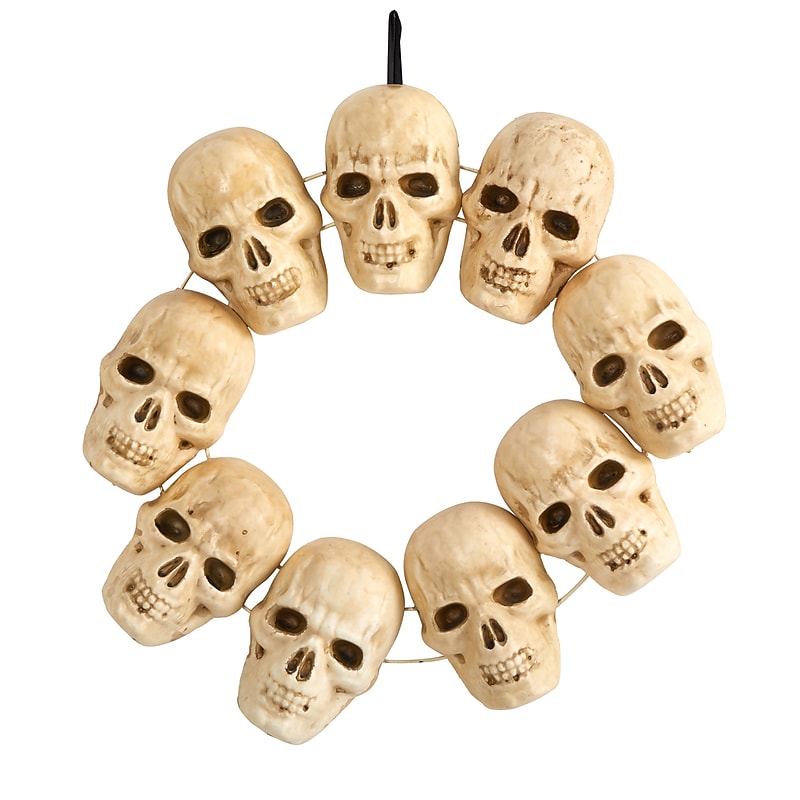 Nearly Natural Halloween Skull Wreath, 20" (W1203) image 1