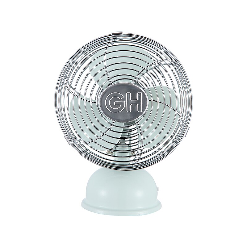 Good Housekeeping 5" Oscillating Desk Fan, 1-Speed, Green/Silver (92513) image 1