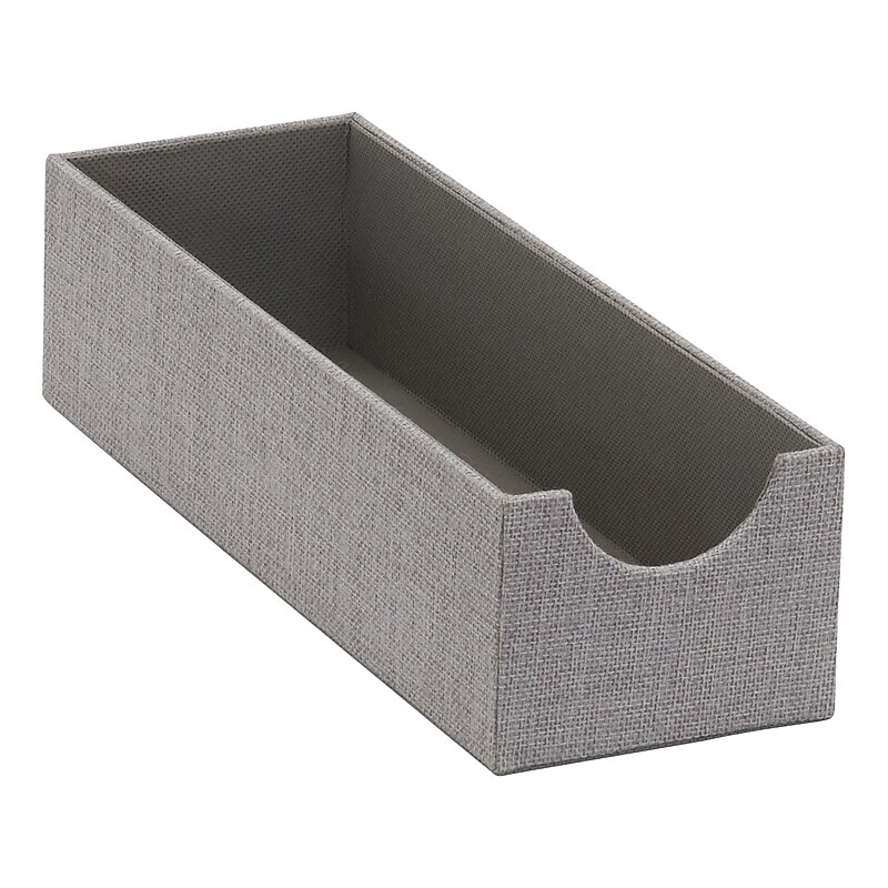 Household Essentials 1-Compartment Cardboard/Poly Linen/Nonwoven PP Drawer Organizer, Gray (725-1) image 1