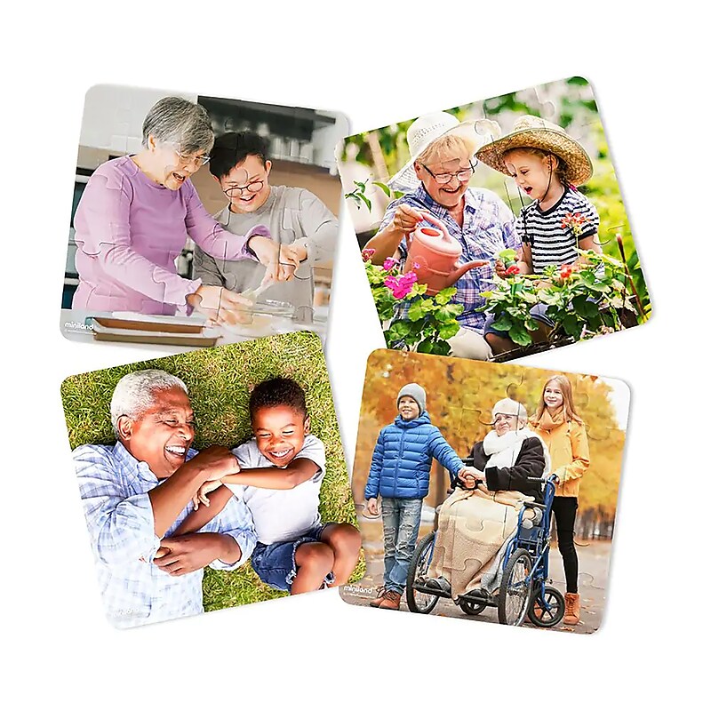 MINILAND 25-Piece Grandparents Puzzles, 4/Set (MLE35272) image 1