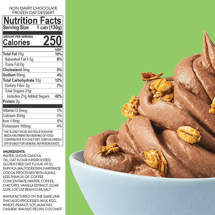 ColdSnap Chocolate Oat Frozen Dessert Mix, Single Serve Pods