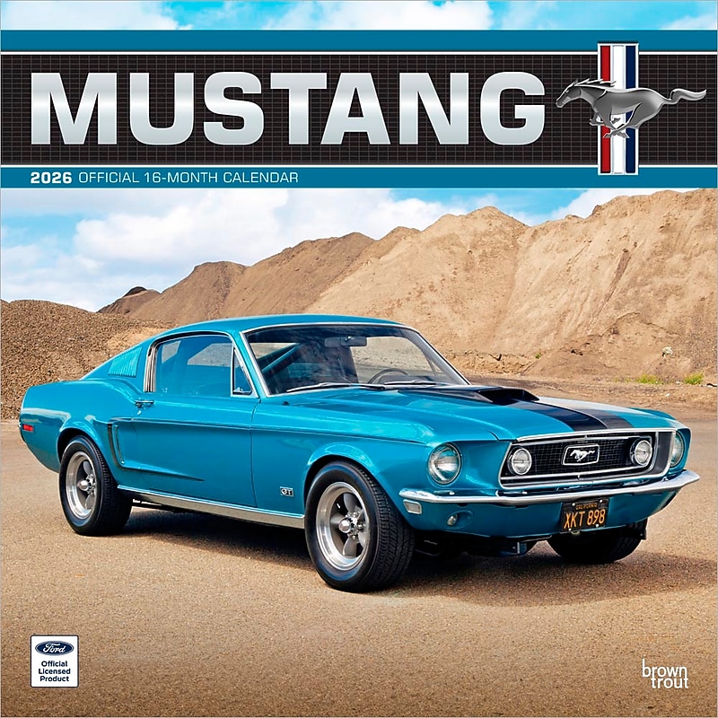 2026 BrownTrout Ford Mustang 12" x 12"  Monthly, Paper Cover, Ford Mustang (9798330701650) image 1