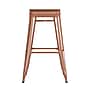Flash Furniture Kai Indoor-Outdoor Backless Bar Height Stool, Orange with Teak Seat (CH3132030ORPL2T)~#|#~7E5391DA-5675-46DE-A512B1A75D625AB1_sc7