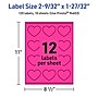 Avery Heart Laser/Inkjet Multipurpose Labels, 2-9/32" x 1-27/32", Neon Magenta (120/Pack)~#|#~7E615111-C12A-4BCF-ABE7ABFD0923CDB8_sc7