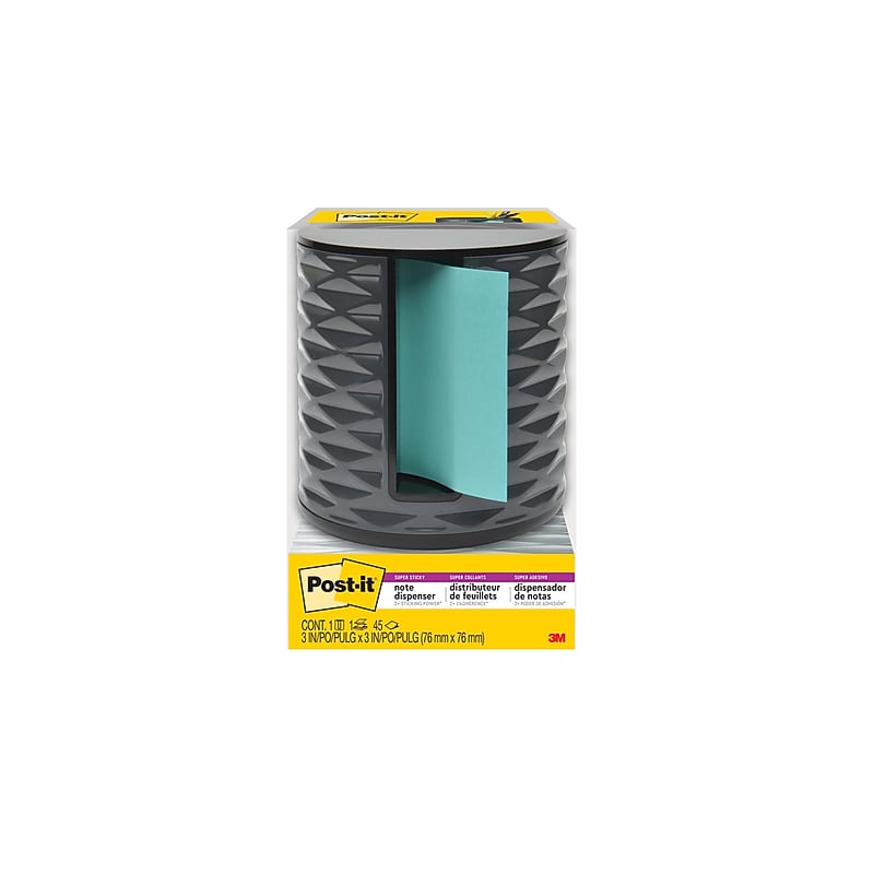 Post-it Pop-up Dispenser for 3" x 3" Notes, Black/Grey (ABS-330-B) image 1