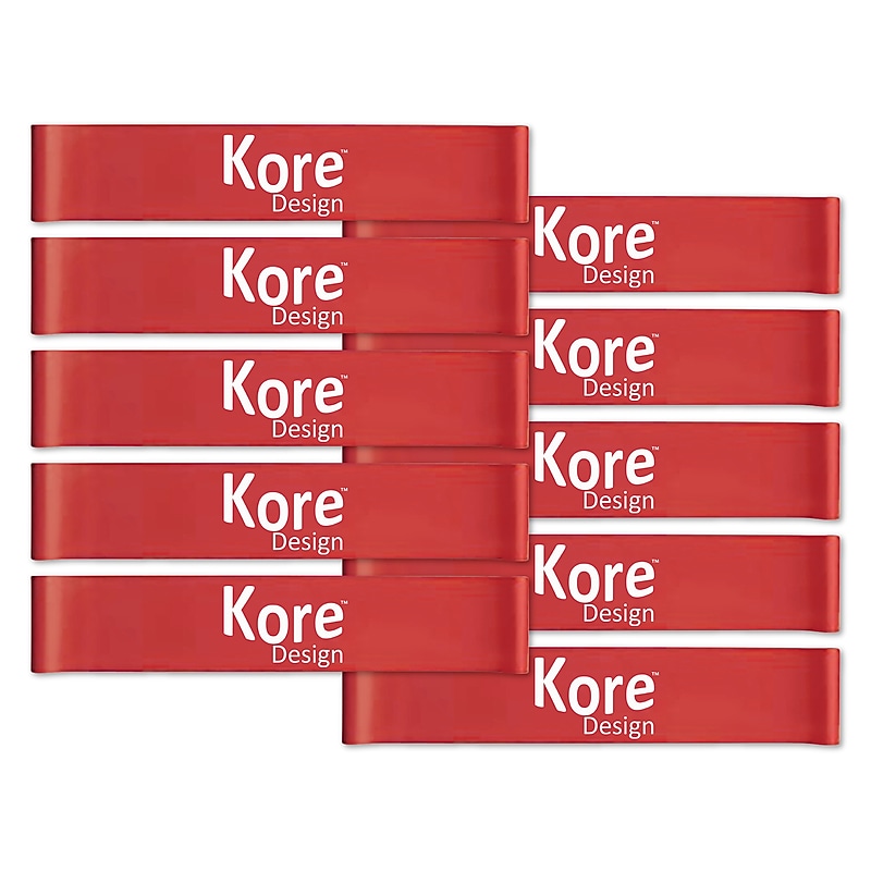 Kore Design Chair Fidget Latex Kick Bands, Red, 10/Pack (KD-KB1000) image 1