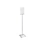 Azar Sign Holder, 8.5" x 14", Vertical, Freestanding, Clear/Silver Acrylic (300866)~#|#~7E6E9060-50A1-4119-84997F6A43FCFA8C_sc7