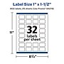 Avery Laser/Inkjet Rectangle Multipurpose Labels, 1" x 1.5", White, 800 Labels/Pack (94219)~#|#~7E70A509-0EB8-4927-9FDE7F5B18EED6AF_sc7