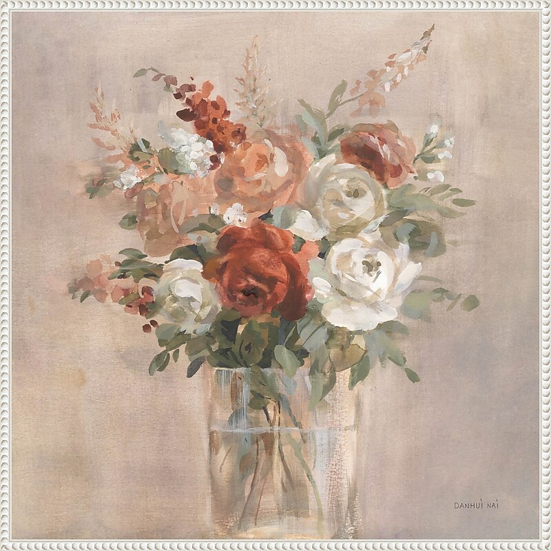 Amanti Art Russet Bouquet by Danhui Nai Framed Canvas Wall Art Print, 30" x 30" (A42678300414) image 1
