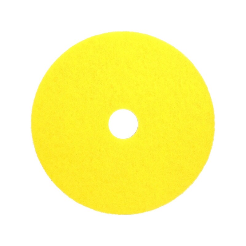 3M Scotch-Brite Clean & Shine 14"Dia. Polishing Floor Pad, Brown/Yellow, 5/Carton (09548) image 1