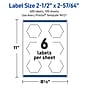 Avery Hexagon Laser Multipurpose Labels, 2-1/2" x 2-57/64", White, 600/Box (19479399171)~#|#~7E8B045B-6D01-47A6-83B94D37FD82B546_sc7