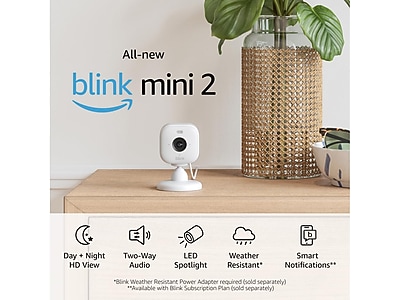 Amazon Blink Mini 2 Indoor/Outdoor Wireless Smart Camera, 1-Channel, White (B0BWWZXWPL) Sansujyuku sansujyuku.com