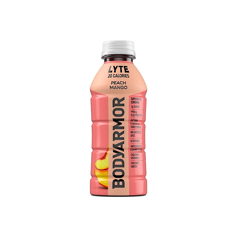 BodyArmor LYTE Peach Mango Sports Drink, 16 oz. Bottles, 12/Pack (100012-1.2) image 1